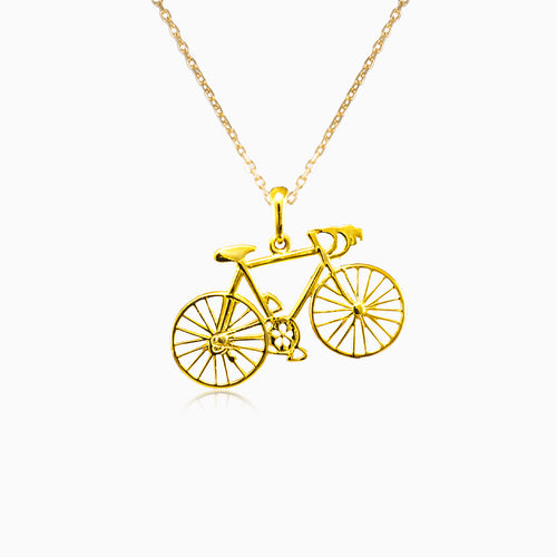Yellow gold bicycle pendant
