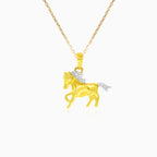 Two tone gold horse pendant