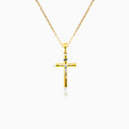 Kombinovaný zlatý kříž s Ježíšem Kristem