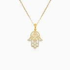 Zirconium pendant Hamsa