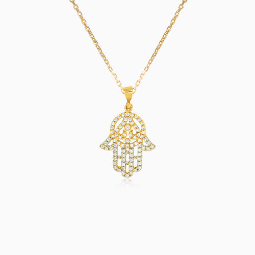 Zirconium pendant Hamsa