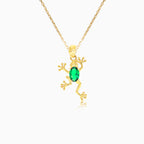 Delicate gold frog pendant