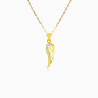 Gold pendant wings with cubic zirconia