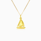 Gold pendant sailing boat