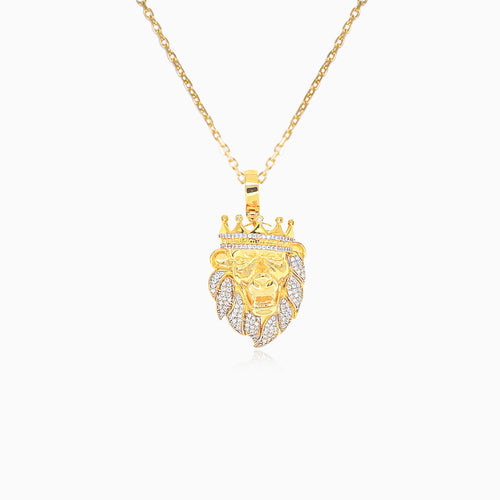 Gold royal lion pendant