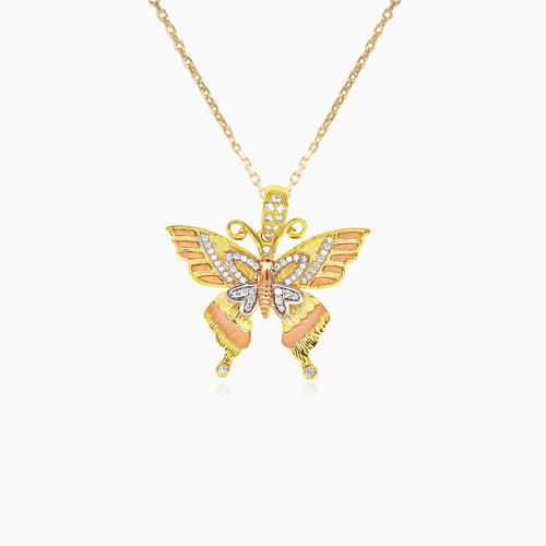 Charming golden butterfly pendant