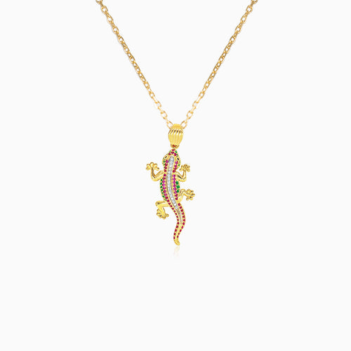 Gold coloured lizard pendant
