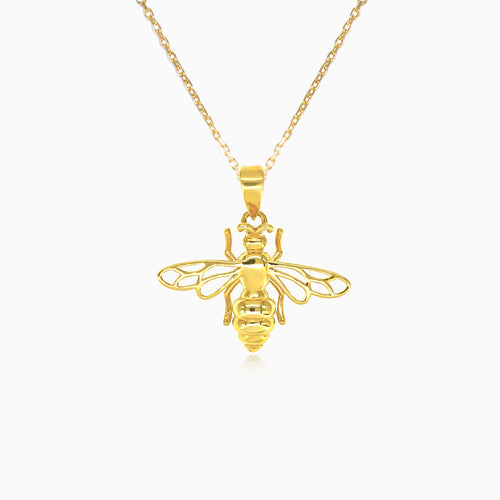 Gold bee pendant