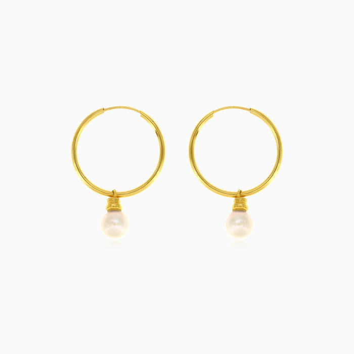Hoop pearl dangle earrings