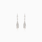 White gold drop earrings with matte