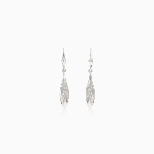 White gold drop earrings with matte
