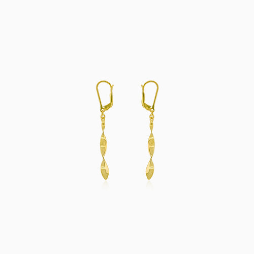 Gold dangling spiral earrings