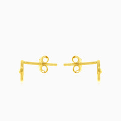 Yellow gold basic chunky ear cuff earrings