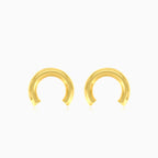 Yellow gold basic chunky ear cuff earrings