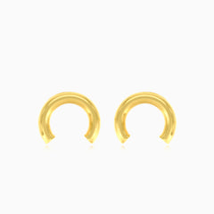 Yellow gold basic chunky ear cuff earrings