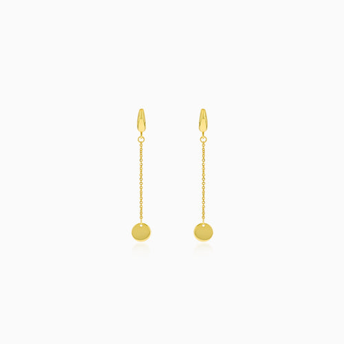 Gold chain earrings with coins