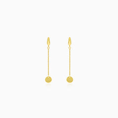 Gold chain earrings with coins