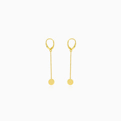 Gold chain earrings with coins