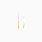 Fine dangling gold earrings with beads