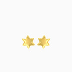 Lustrous star gold stud earrings