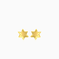 Lustrous star gold stud earrings