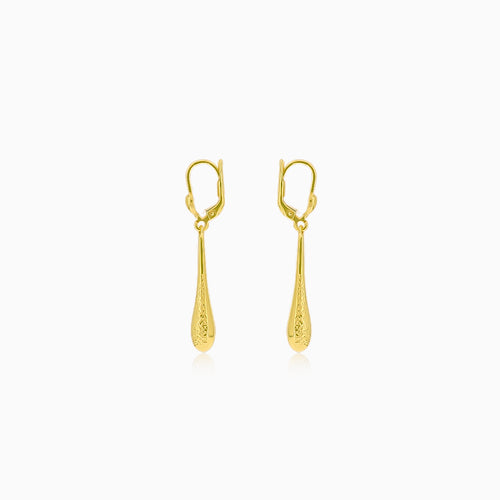 Gold dangling drop earrings