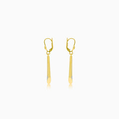 Gold dangling triangular earrings