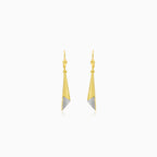 Gold dangling triangular earrings