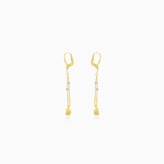 Gold chain earrings with squares