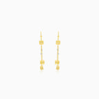 Gold chain earrings with squares