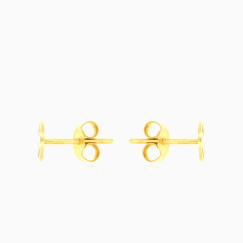 Flower cut gold stud earrings