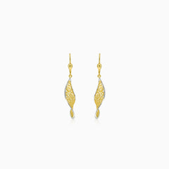 Gold detailed spiral wire earrings