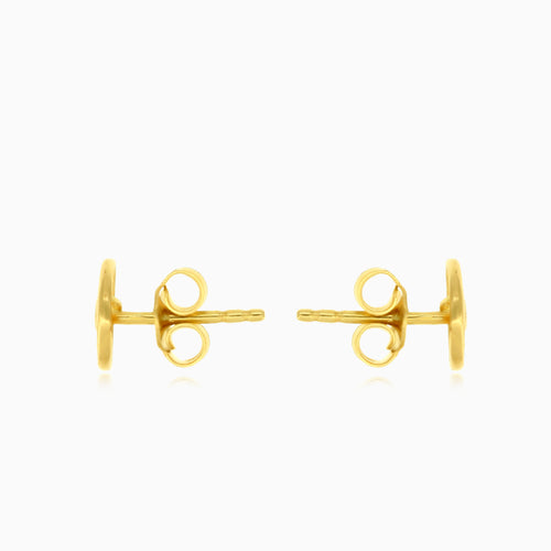 Lovely hearts gold cubic zirconia stud earrings