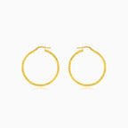 Circular yellow gold earrings