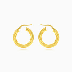 Chunky twist hoop earrings