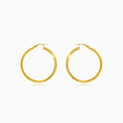 High polished gold hoop earrings