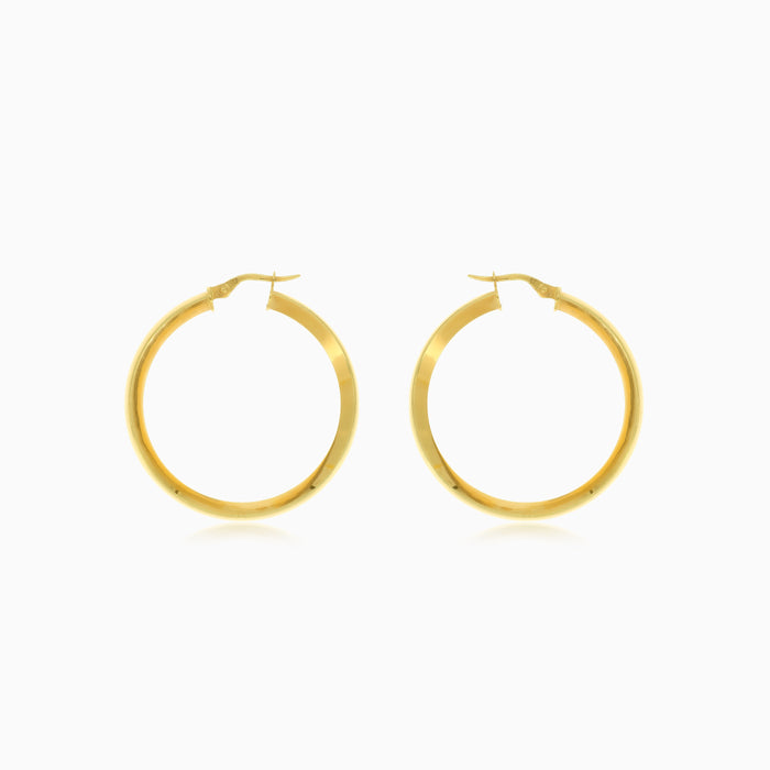 Pendientes de aro de oro pulido