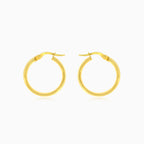 Thick yellow gold high polished hoop earrings