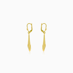 Gold dangle earrings with matte finish