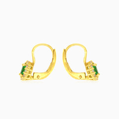 Halo emerald earrings