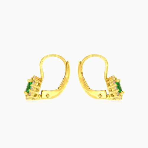 Halo emerald earrings