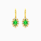 Halo emerald earrings
