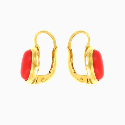 Classic coral gold earrings