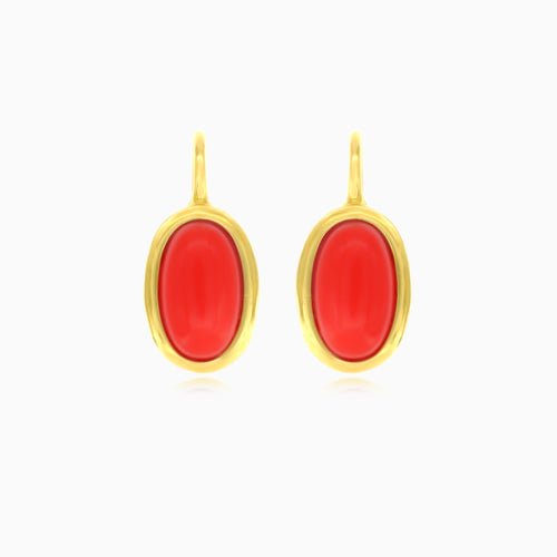 Classic coral gold earrings