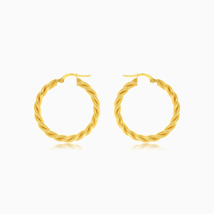 Gelbgold gedrehte runde Creolen