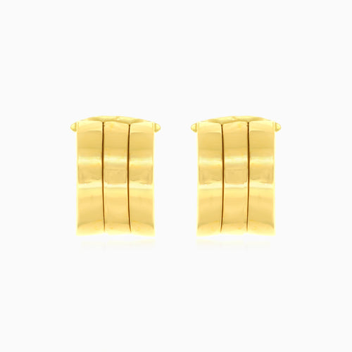 Three rows gold hoop earrings