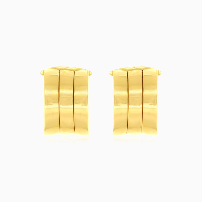 Pendientes de aro de oro con tres filas
