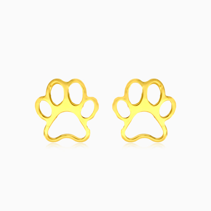 Pendientes de oro con diseño de huella de mascota