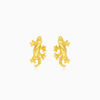 Lizard gold stud earrings