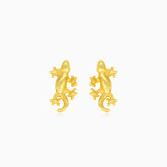 Lizard gold stud earrings